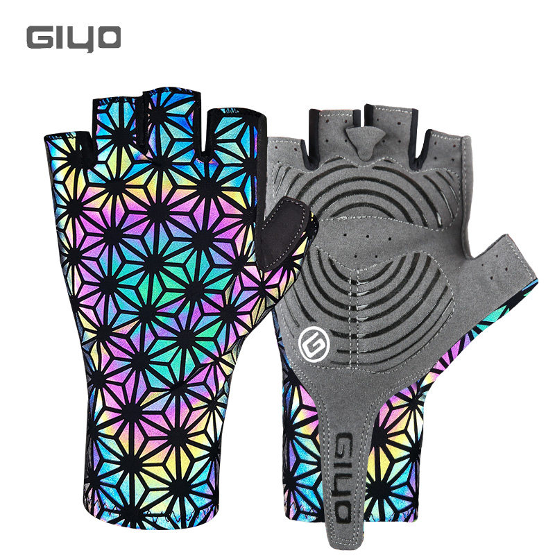 GIYO山地公路自行车半指骑行手套男短夏季全防滑减震单车专业长指