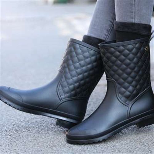 雨鞋女时尚款外穿防滑防水中筒加绒女士雨靴胶鞋套鞋水鞋女式雨鞋