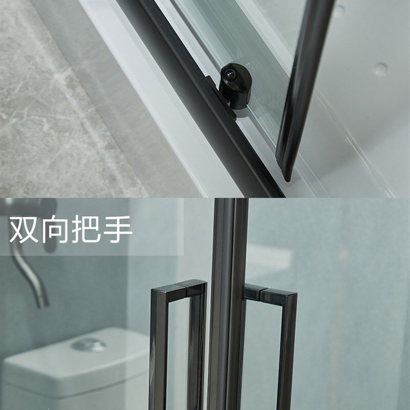 干湿分离方形L型大尺寸整体简易一体式淋浴房浴室钢化移门