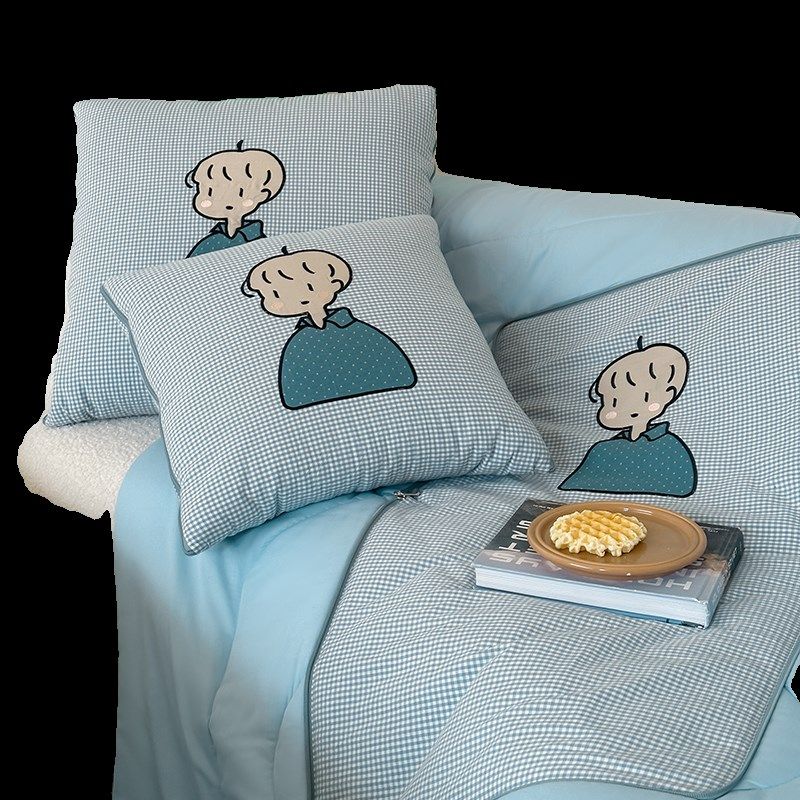 全棉卡通男女儿童幼儿园纯棉空调被车载办公室午休抱枕被子两用夏