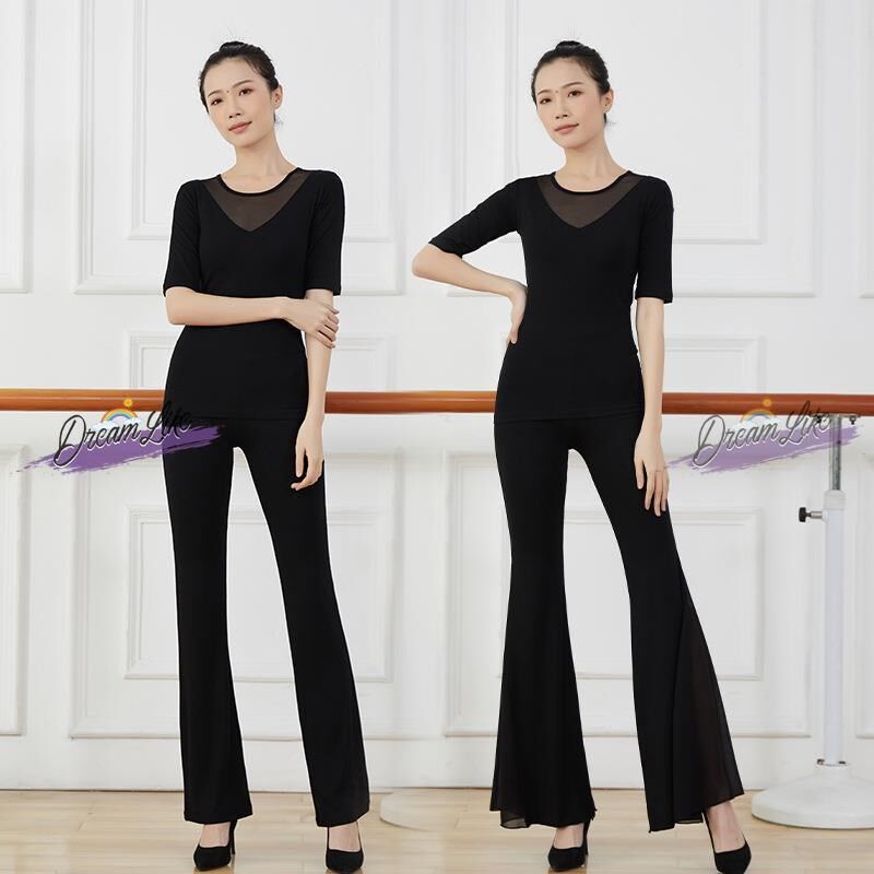 2024新款导师形体训练服装女高级礼仪J走秀网纱练功服套装模特气
