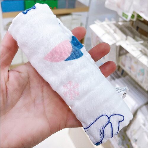 婴幼儿0-c1岁全棉多功能纱布巾洗脸巾喂奶隔奶巾防吐奶口水兜5条