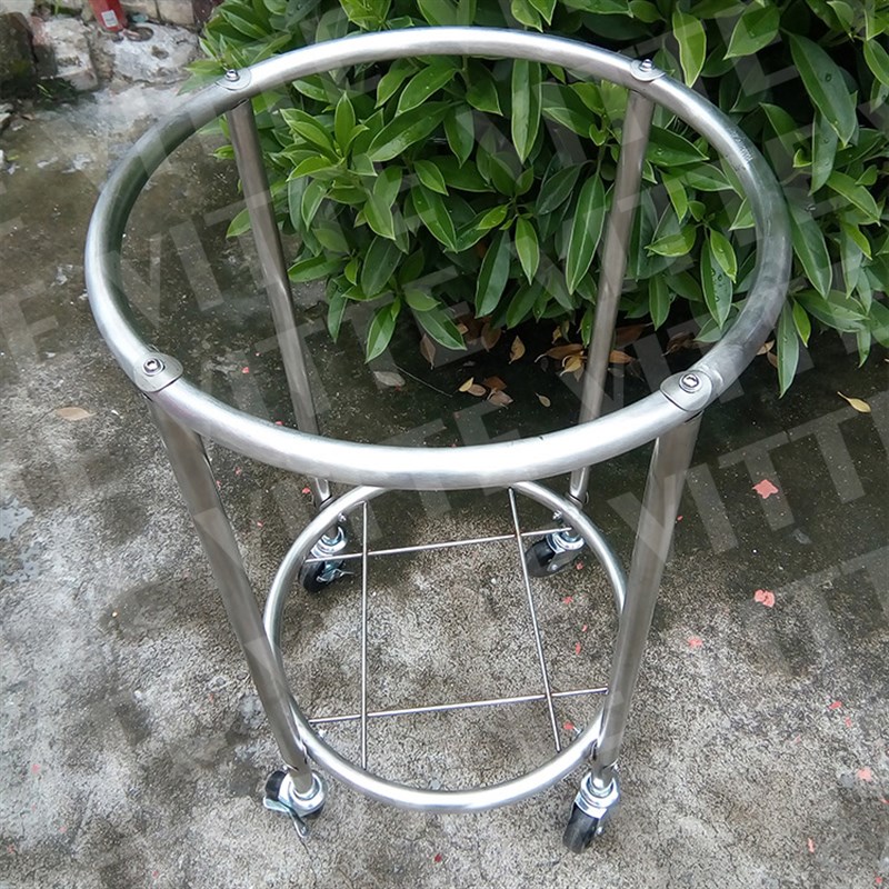 圆形加厚不锈钢布草车酒店宾馆客房服务车工具车大容量手推收纳车