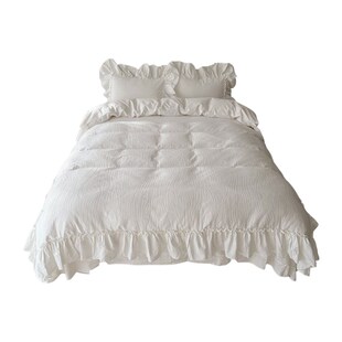 时光独白法式浪漫纯白全棉提花四件套仙女大花边纯棉水洗棉1.8m