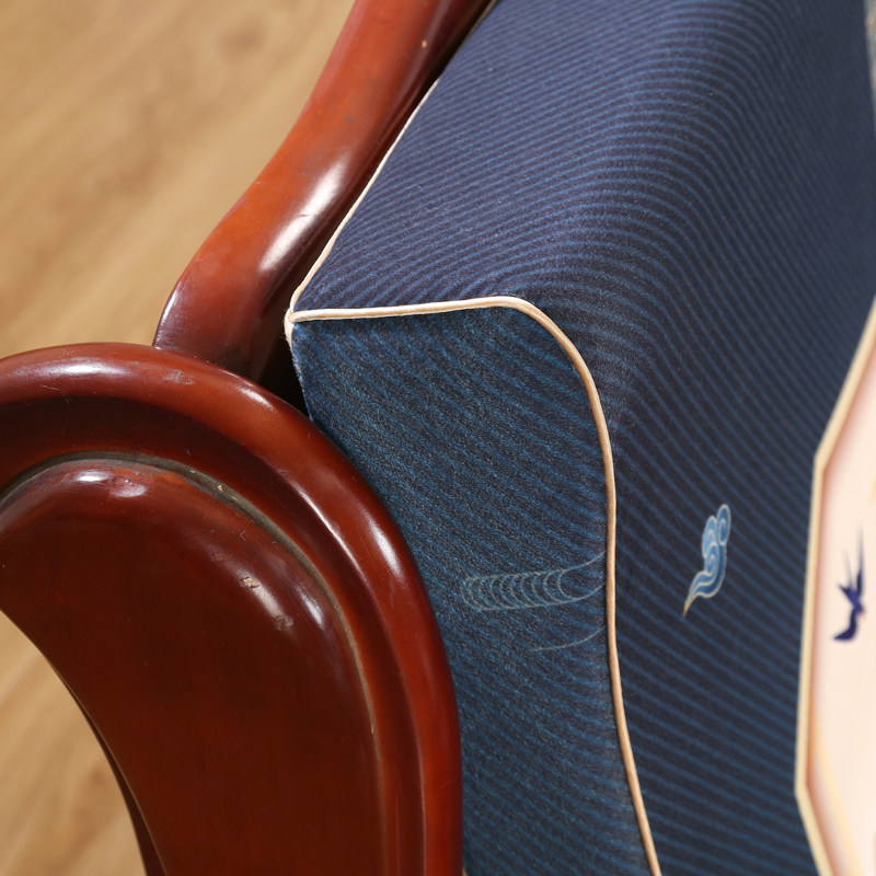 新中式红木沙发坐垫带p靠背老式实木椅垫子可拆洗防滑木制沙发垫