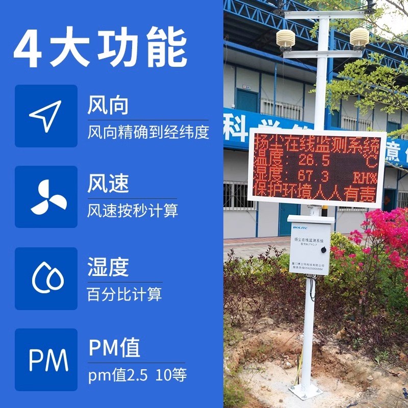 工地扬尘监测系统环境噪声噪音粉尘在线实时监测PM2.5 PM10检测仪