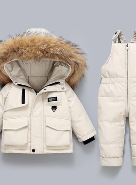 宝宝羽绒服男童2j025新款套装小童婴儿1-5岁儿童洋气两件套冬装厚