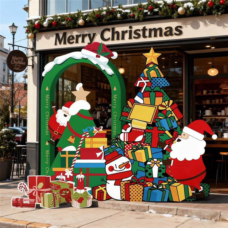 圣诞节场景布置装饰摆件商场门店铺氛围感活动打卡拍照大相框kt板,节庆用品/礼品,节日装扮用品,淘宝优惠券,粉丝福利购,淘宝优惠卷