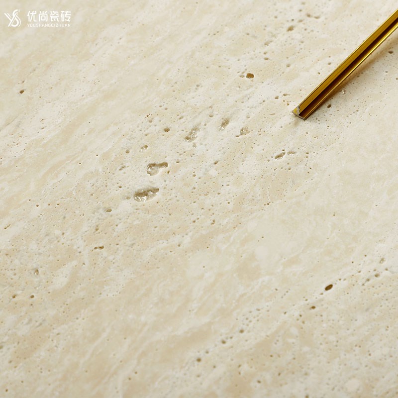罗马黄色洞石瓷砖客厅大理石地砖600x1200卫Q生间墙砖哑光外墙砖