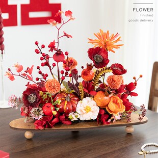 良订 高a级喜庆彷真花摆件结婚布置婚房装饰乔迁客厅茶几餐桌假花