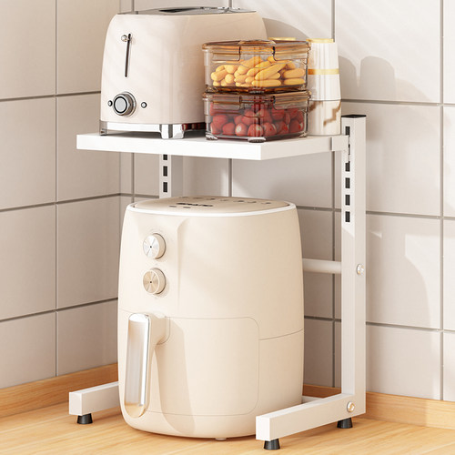 厨房置物架台面多层可调放电饭锅收纳架分层电器锅具空气炸锅架子