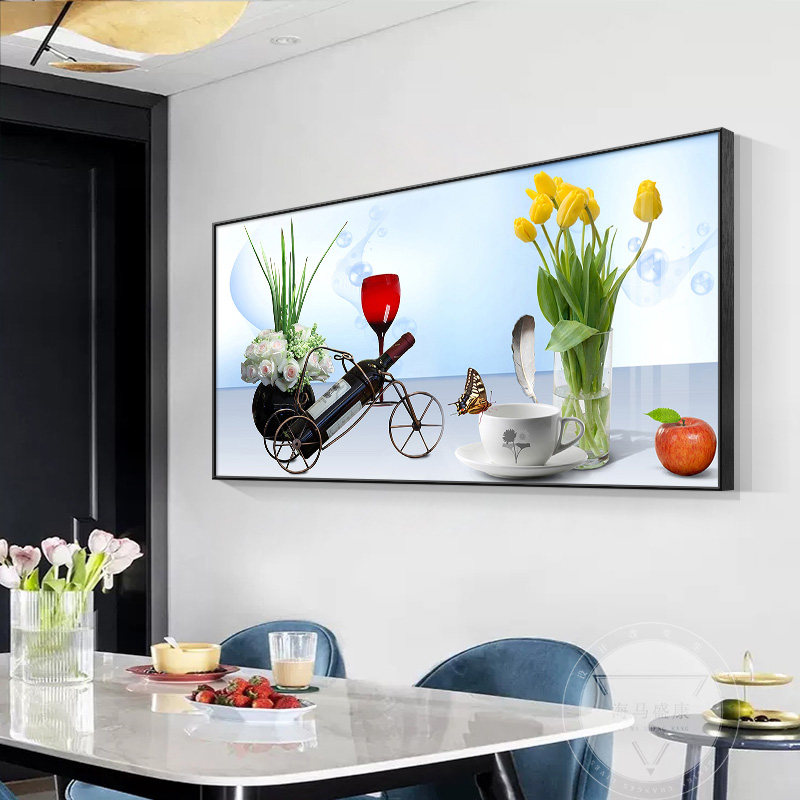 酒杯水果餐厅装饰画现代简约高档饭厅歺厅挂画厨房餐桌背景墙壁画,家居饰品,现代装饰画,淘宝优惠券,粉丝福利购,淘宝优惠卷