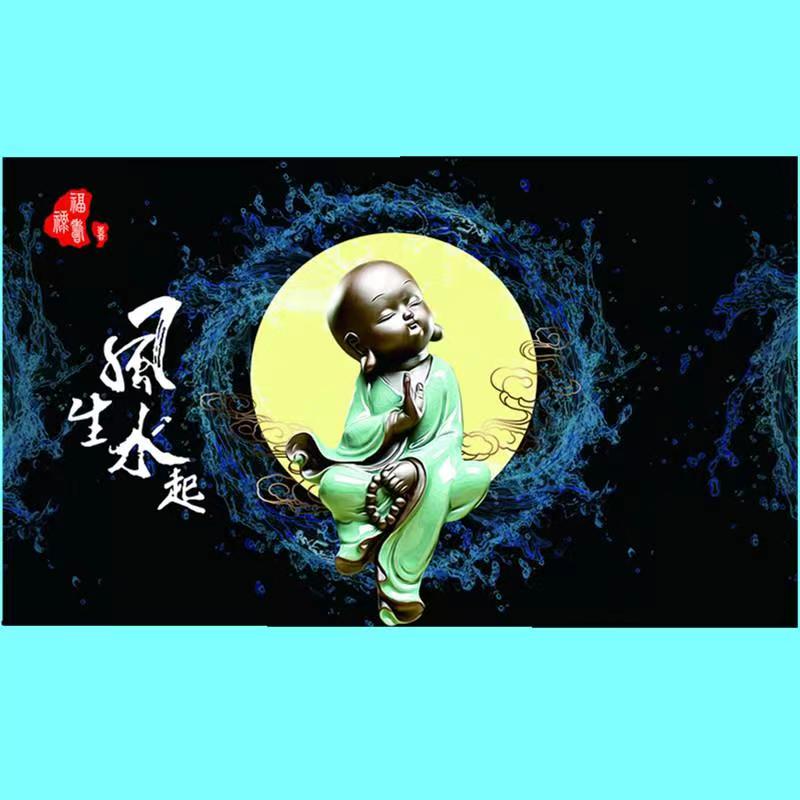 鱼缸背景贴纸风生水起壁画造景水族C箱贴纸自粘装饰免胶外贴静电