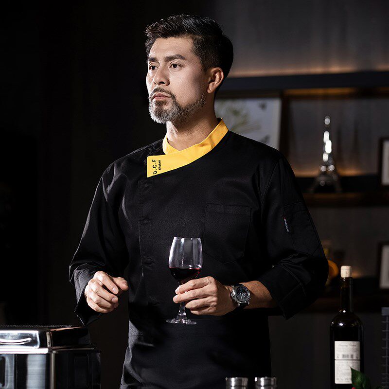 厨师服长袖酒店后厨工作服秋冬款火锅饭店食堂服装餐饮厨师长工装