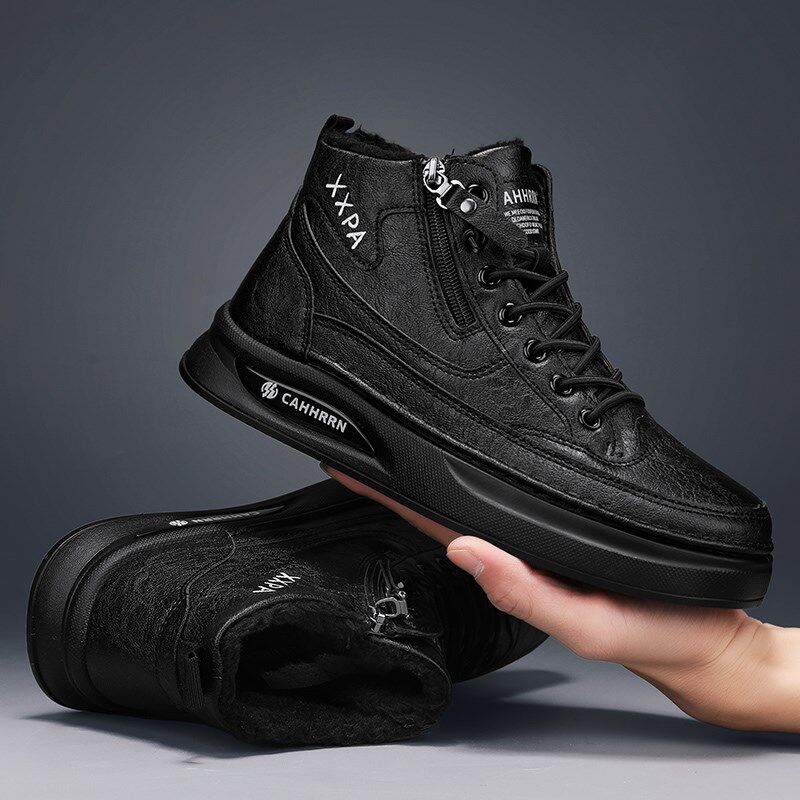 内增高男鞋10cm8cm6cm高帮鞋子冬季男士休闲皮鞋加绒板鞋增高鞋男