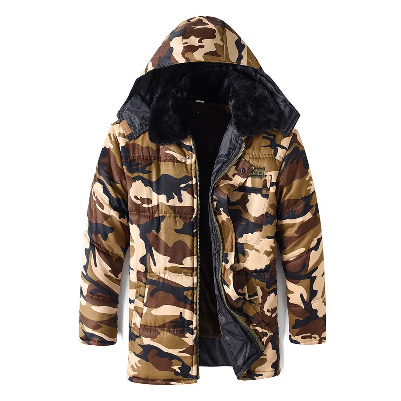 棉衣套装冷e库迷彩棉服加绒加厚冬装大码工装迷彩服男士棉袄工作
