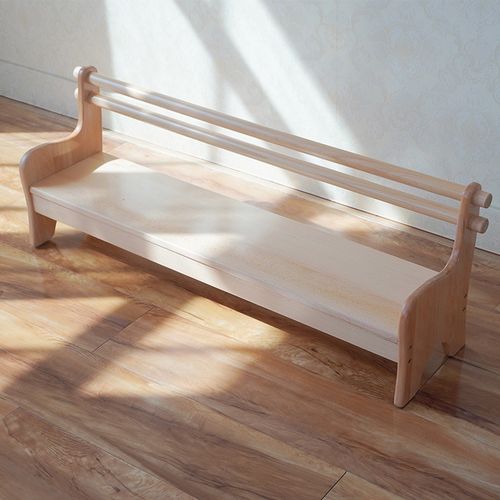 幼儿园长条椅凳子榉木实木换鞋宝宝儿童靠背蒙台蒙特梭利蒙氏家具