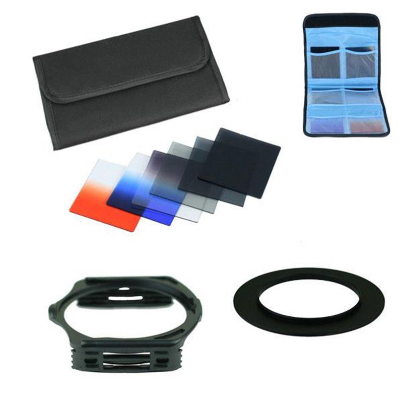 方片渐变镜套装 中灰镜 减光镜 买6送(包 架 环)插片方形滤镜