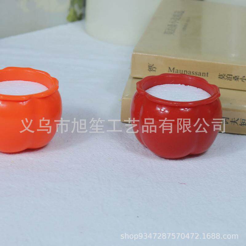 手工毛线扭扭棒新年迷你小柿子插花式婚庆酒店装饰喜庆塑料小花盆