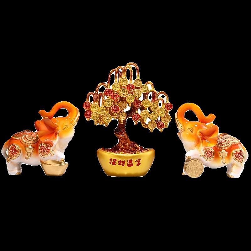 招财象发财树摇钱树新中式摆件办公室前台酒柜装饰乔迁开业礼物品