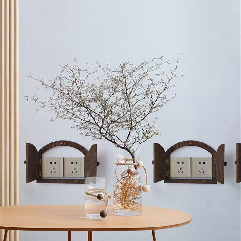 开关贴墙贴保护套家用插座面板装饰框遮挡遮丑空调口免打孔双开门