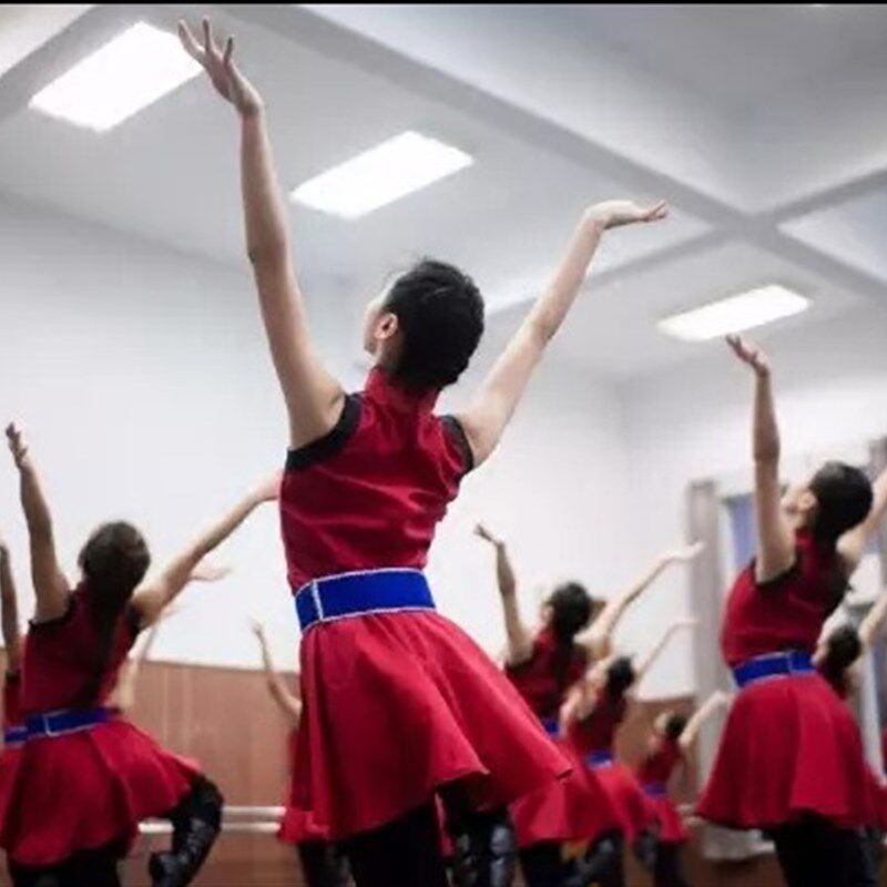 民族服女款蒙古服大型节目表演民族舞蹈服K女马步练功裙艺考舞台