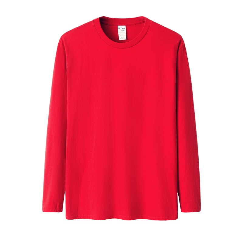 长袖t恤男春季薄款秋衣宽松圆领内衣纯色白色体恤男士打底衫