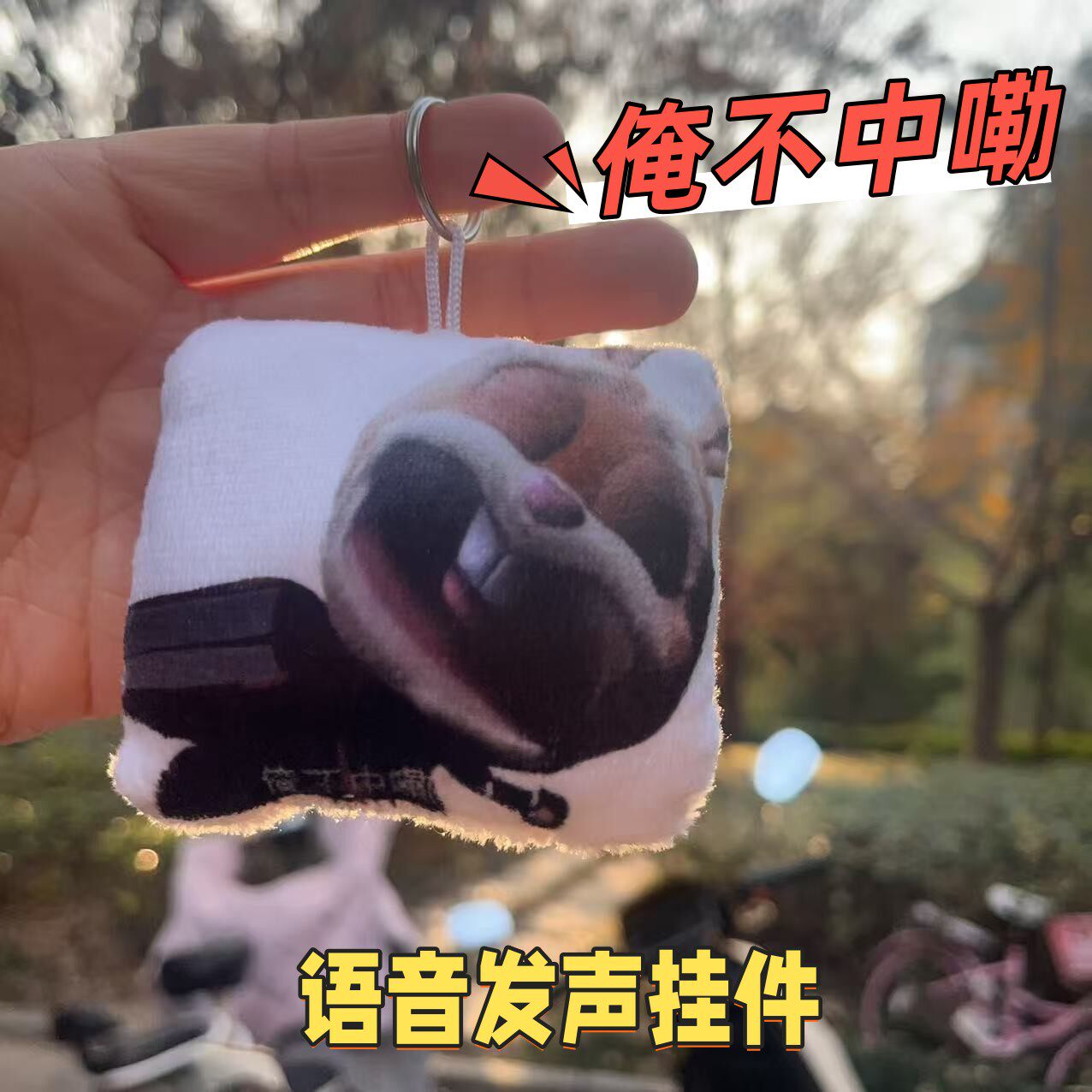 俺不中嘞按压发声语音毛绒挂件