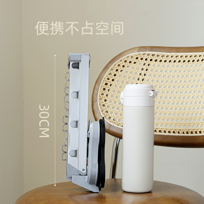 吸盘摺叠晾衣架旅行神器阳台室内家用多功能免打孔伸缩晾衣杆