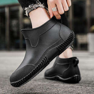 厨师鞋子男中高帮长筒雨鞋防滑防水防油靴子劳保酒店餐厅后厨工作