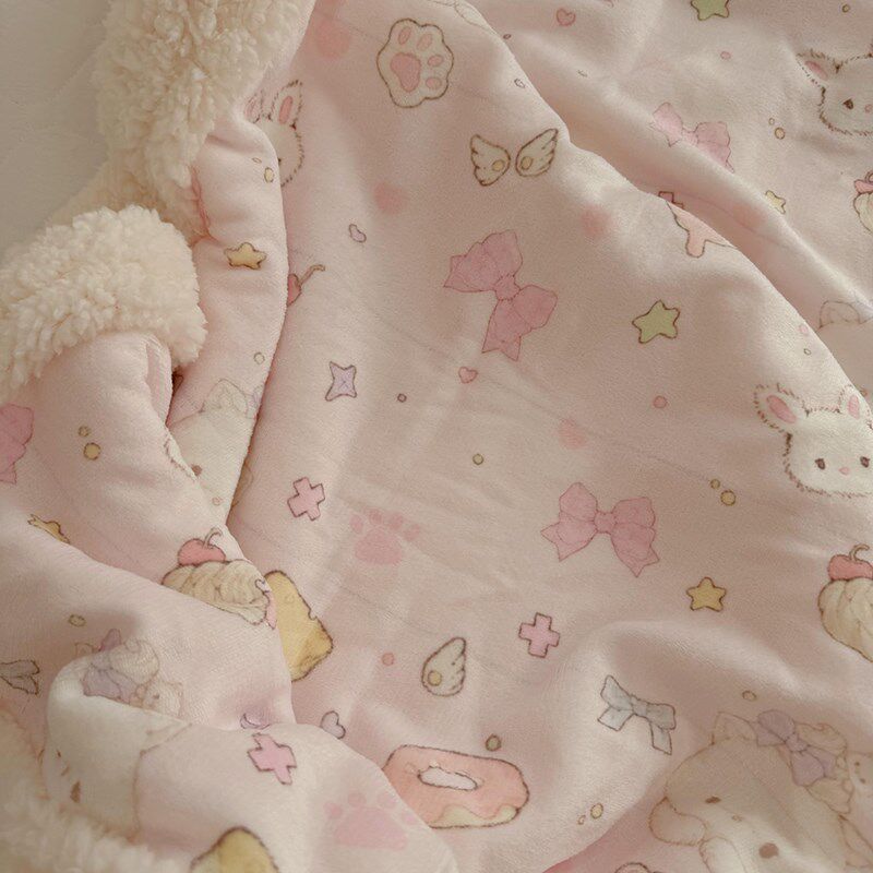 小猫可爱少女小毯子卡通E小被子软糯双面绒午睡毯