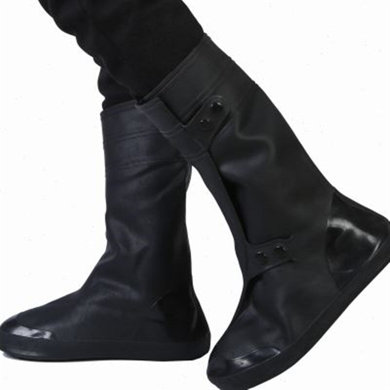 新款防雨鞋套男女防水雨天加厚防滑耐磨底成人雨鞋套黑色高筒防雪