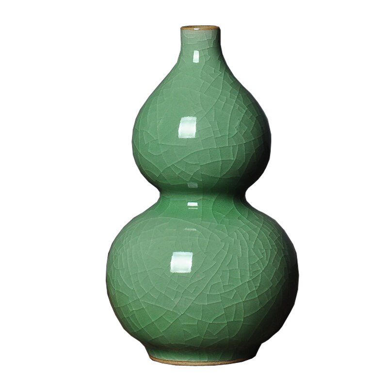 青瓷小号葫芦瓶陶瓷花瓶摆件客厅茶桌插花器茶道把玩小物件工艺品