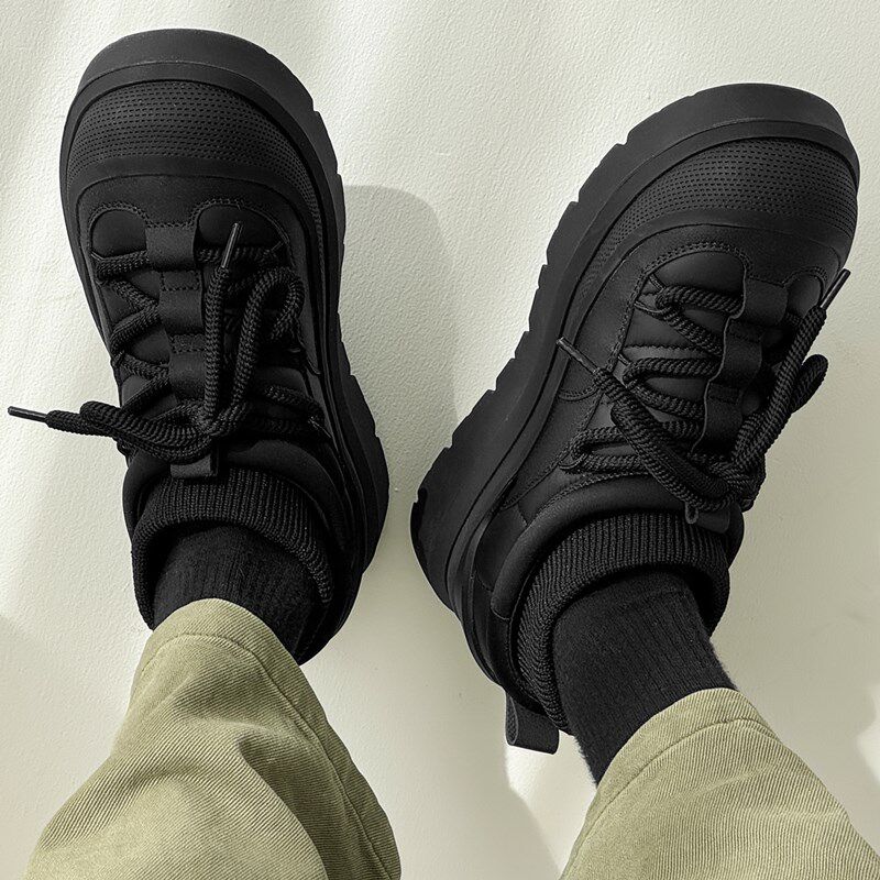 冬季低帮b雪地靴男女款加绒保暖厚底棉鞋百搭防水黑色短筒面包鞋