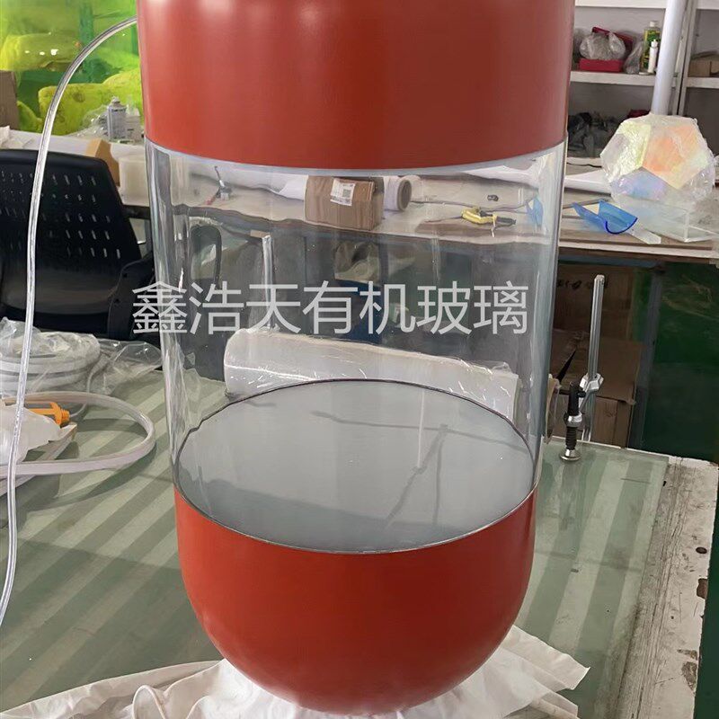 彩色展示罩亚克力双k大药丸透明红色拼接球圆管T罩公仔模型展示罩