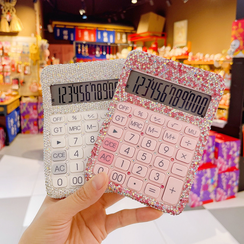 计算器镶钻个g性定制水钻计算机少女可爱时尚韩版计数器礼物ins女