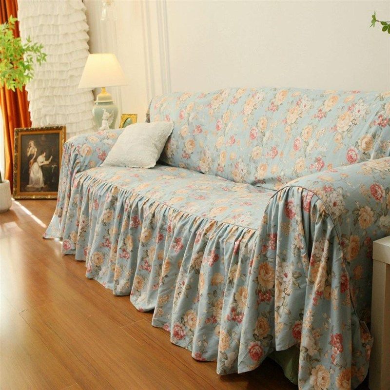 法式韩式田园兰底玫瑰全棉纯棉沙发巾沙发盖布沙发套沙发罩