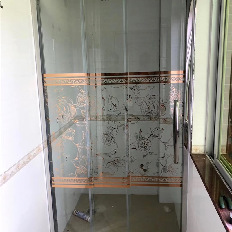浴室淋浴房玻璃防爆膜卫生间安全膜腰线贴膜装饰膜花纹强化膜简约