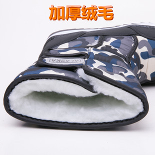 加厚保暖儿童雪地靴男童鞋加绒棉靴防水防滑学生靴棉鞋雪地鞋冬