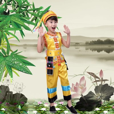 西双版纳傣族服装男童云南套装儿童男童傣族服装56个少数民族服装