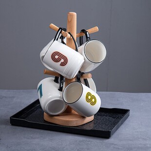 招待客人的杯子彩色数字杯分辨陶瓷水具套装茶壶耐用高温可装开水