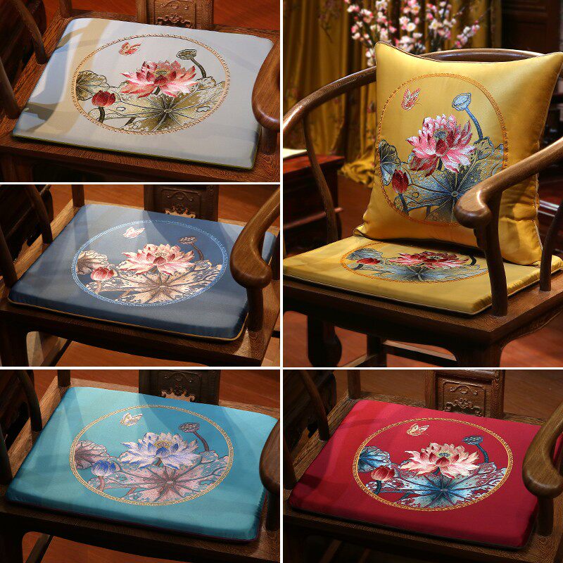 新中式餐桌椅子红木沙发坐垫圈椅椅垫家用定制薄款座垫可拆洗防滑