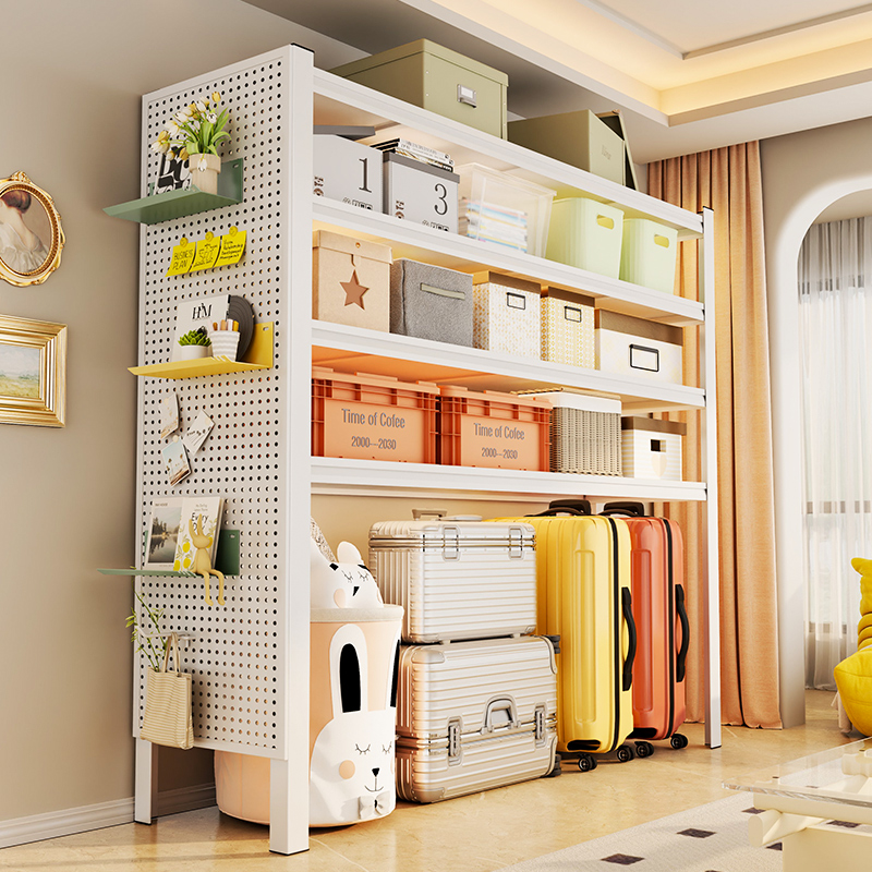 下空式行李箱货架置物架落地多层家用阳台杂物收纳钢制储藏室铁架