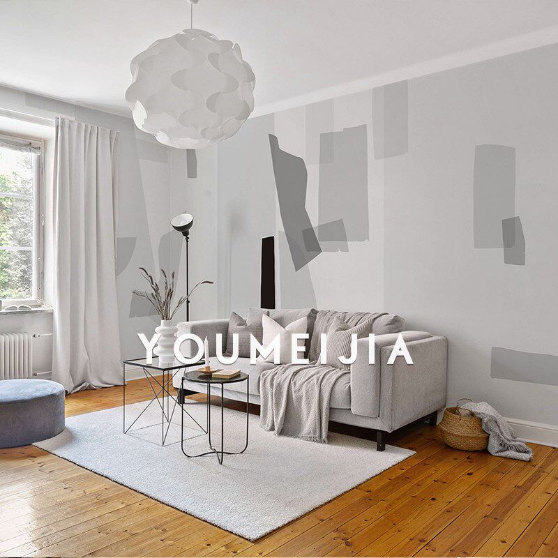 色彩几何艺术壁纸现代简约沙发电视背景墙纸卧室客厅壁画墙布定制