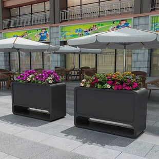 不锈钢花箱户外组合隔断长方形室外花槽定制铁艺花坛市政花池厂家