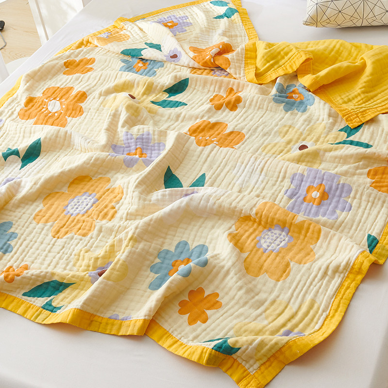 纯棉六层毛巾被儿童纱布被子婴儿棉纱盖毯宝宝空调毯夏季薄款毯子