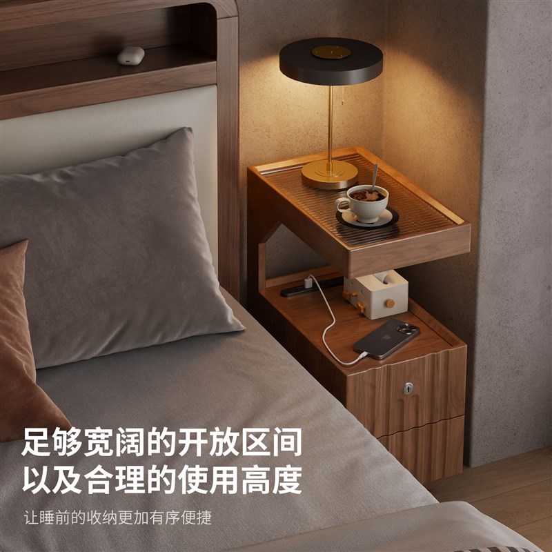 掘素实木床头柜迷你小型极窄床边柜超窄25公分30cm窄边夹缝置物架