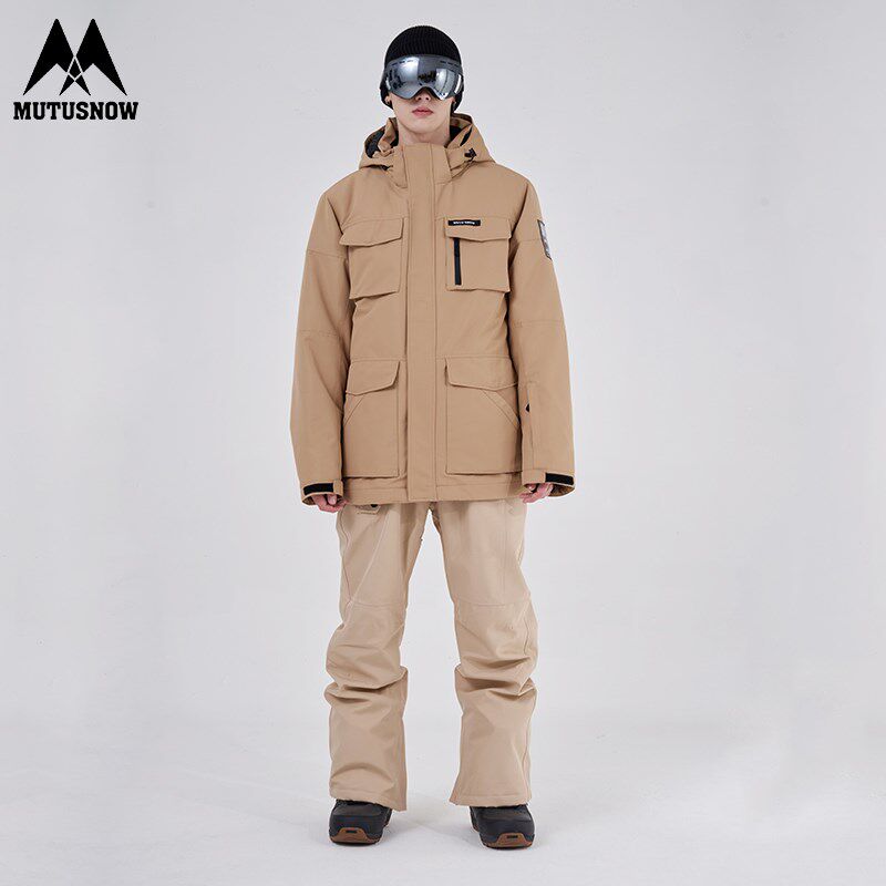 2024新款工装滑雪服男款套装单双板冬季加厚保暖防风防水滑雪衣裤