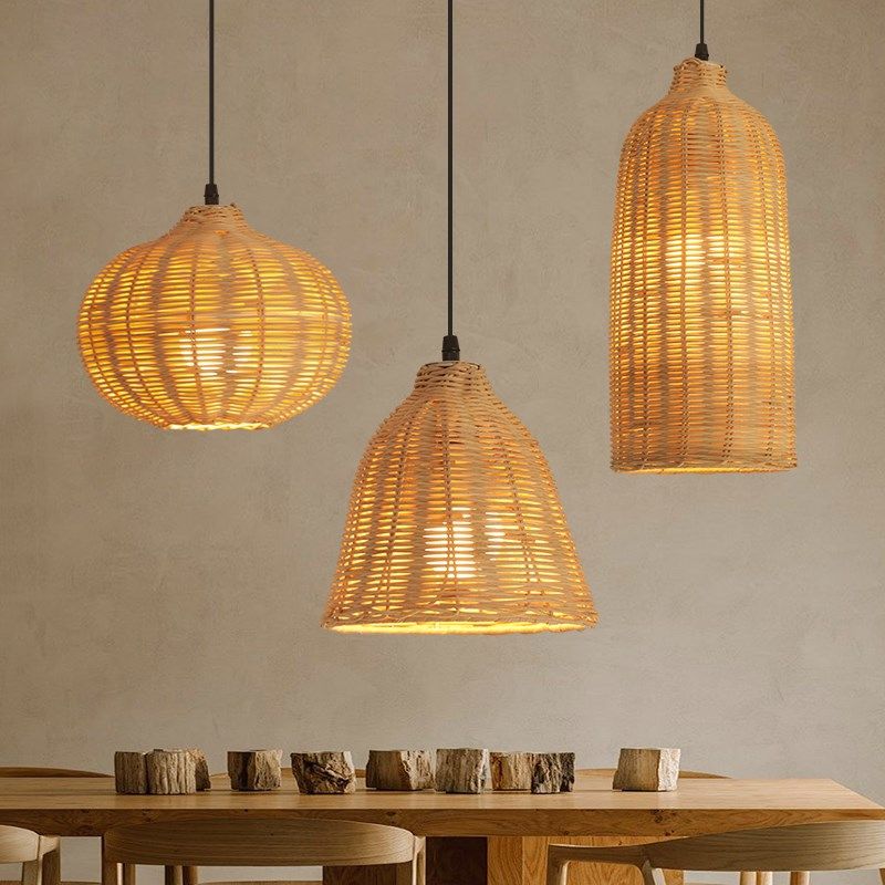 侘寂风藤编吊灯日式复古餐厅灯民宿茶室吧台灯新中式卧室床头灯具,家装灯饰光源,卧室/书房吊灯,淘宝优惠券,粉丝福利购,淘宝优惠卷