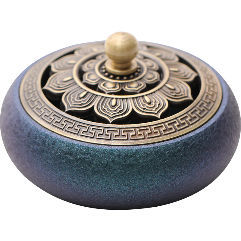 纯铜香炉家用室内沉香熏香炉檀香炉盘香创意摆件香薰炉焚香炉香插